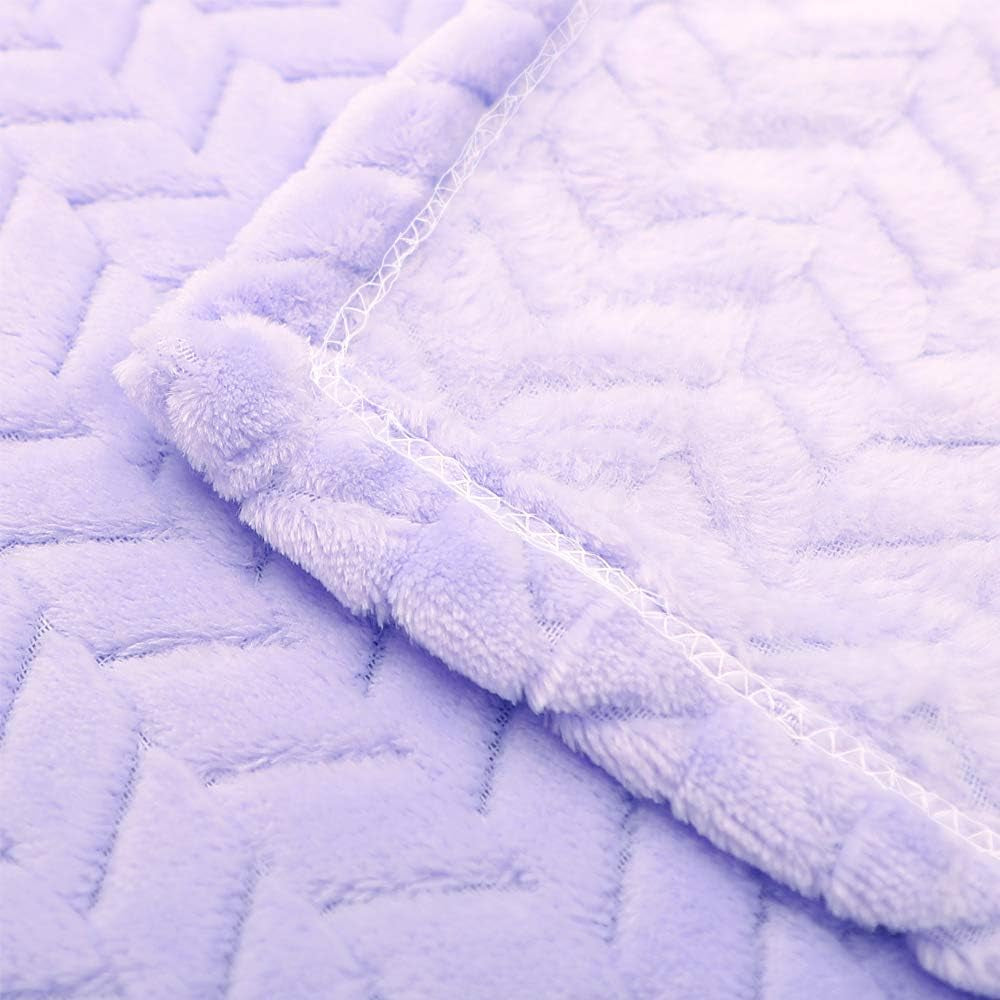 Baby Blanket Flannel, Cozy Throw Blankets for Newborn Infant and Toddler, Super Soft and Warm Receiving Baby Blanket for Crib Stroller (Purple 2532")