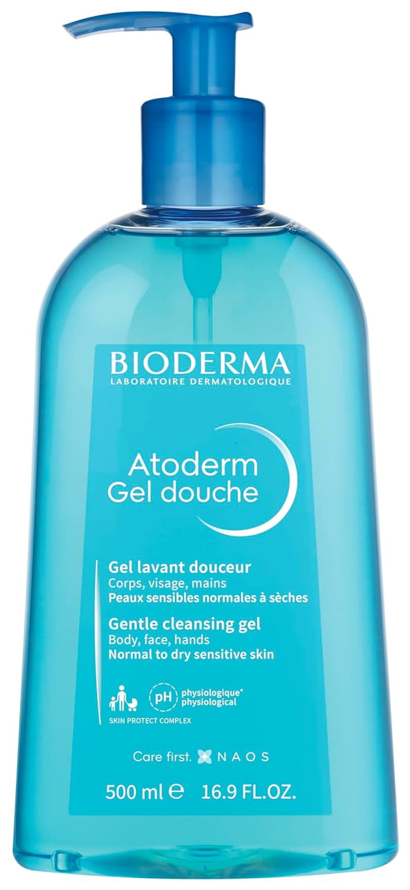 Bioderma Atoderm Hydrating Shower Gel, Moisturizsing Face and Body Cleanser, Body Wash for rmal to Dry Sensitive Skin, 1L