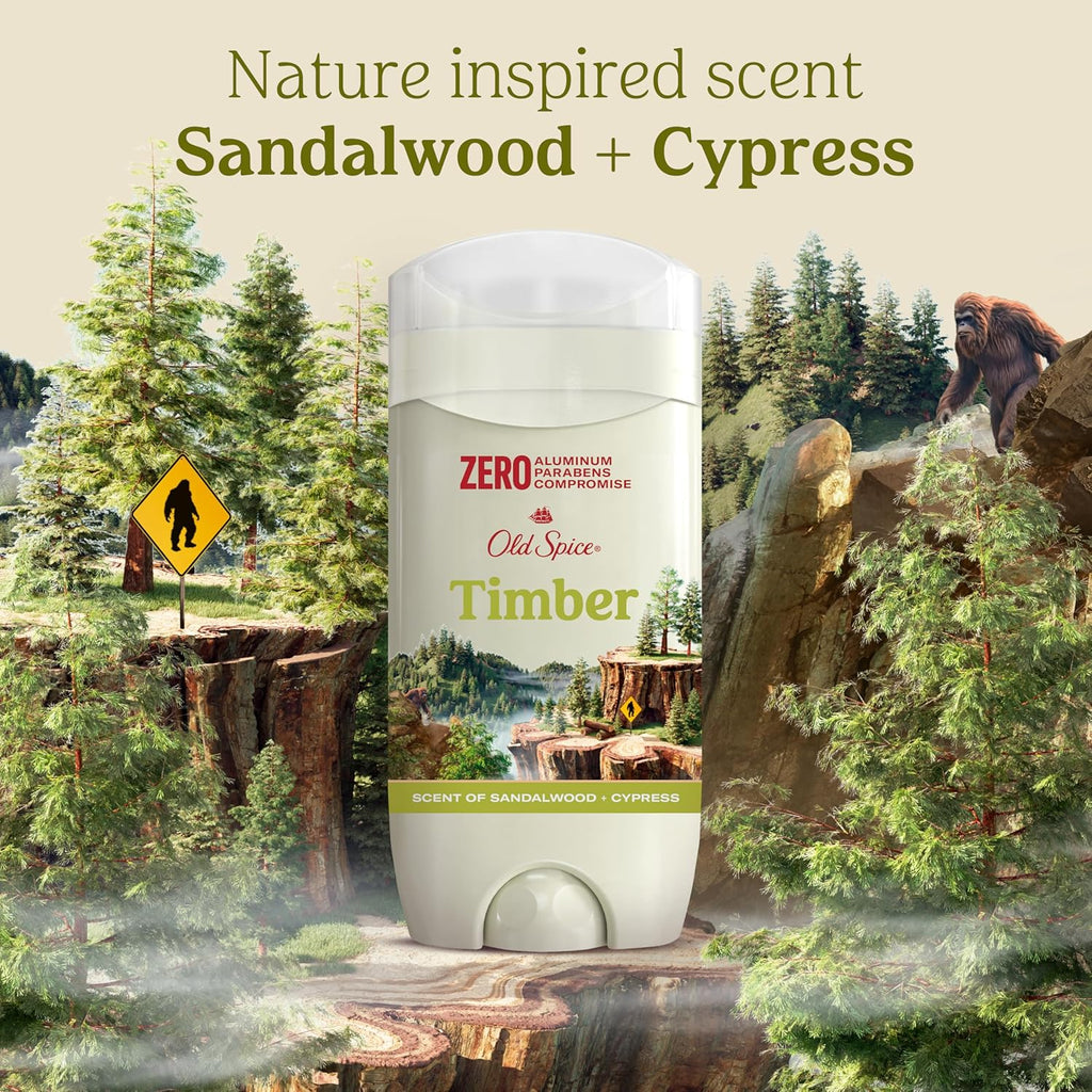 Deodorant for Men, Timber Deodorant with Sandalwood, 85 Grams