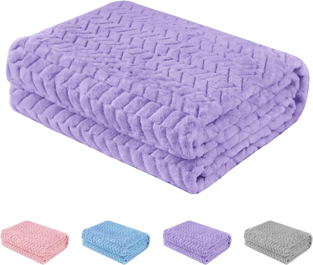 Baby Blanket Flannel, Cozy Throw Blankets for Newborn Infant and Toddler, Super Soft and Warm Receiving Baby Blanket for Crib Stroller (Purple 2532")