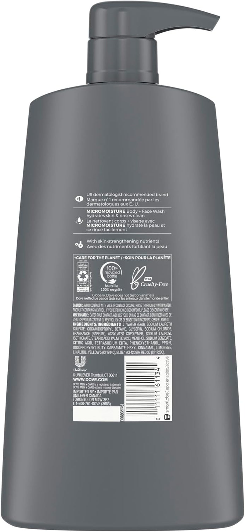 Body & Face Wash for Cooling Refreshment and Skin Strenghtening Nutrients Extra Fresh Body Wash with Micromoisture Technology 695 Ml