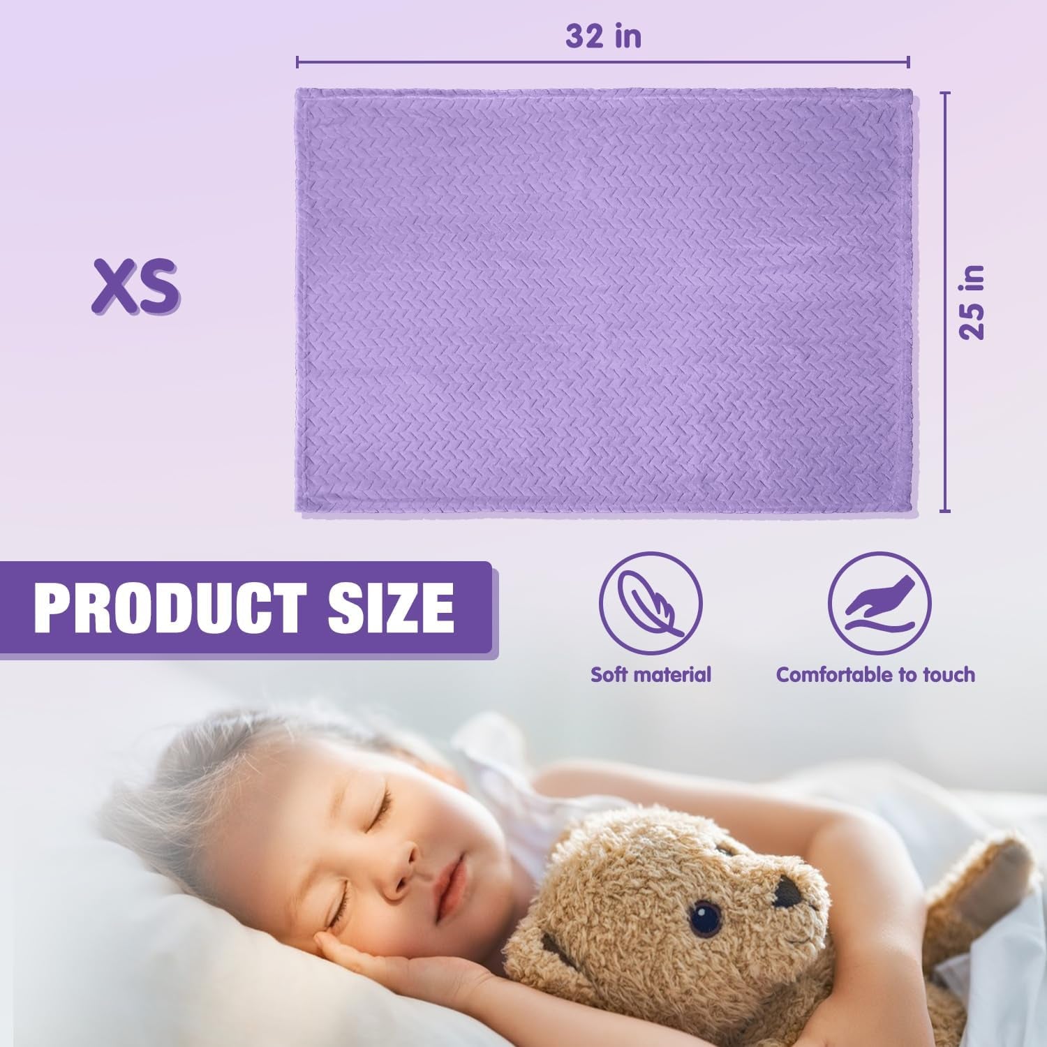 Baby Blanket Flannel, Cozy Throw Blankets for Newborn Infant and Toddler, Super Soft and Warm Receiving Baby Blanket for Crib Stroller (Purple 2532")