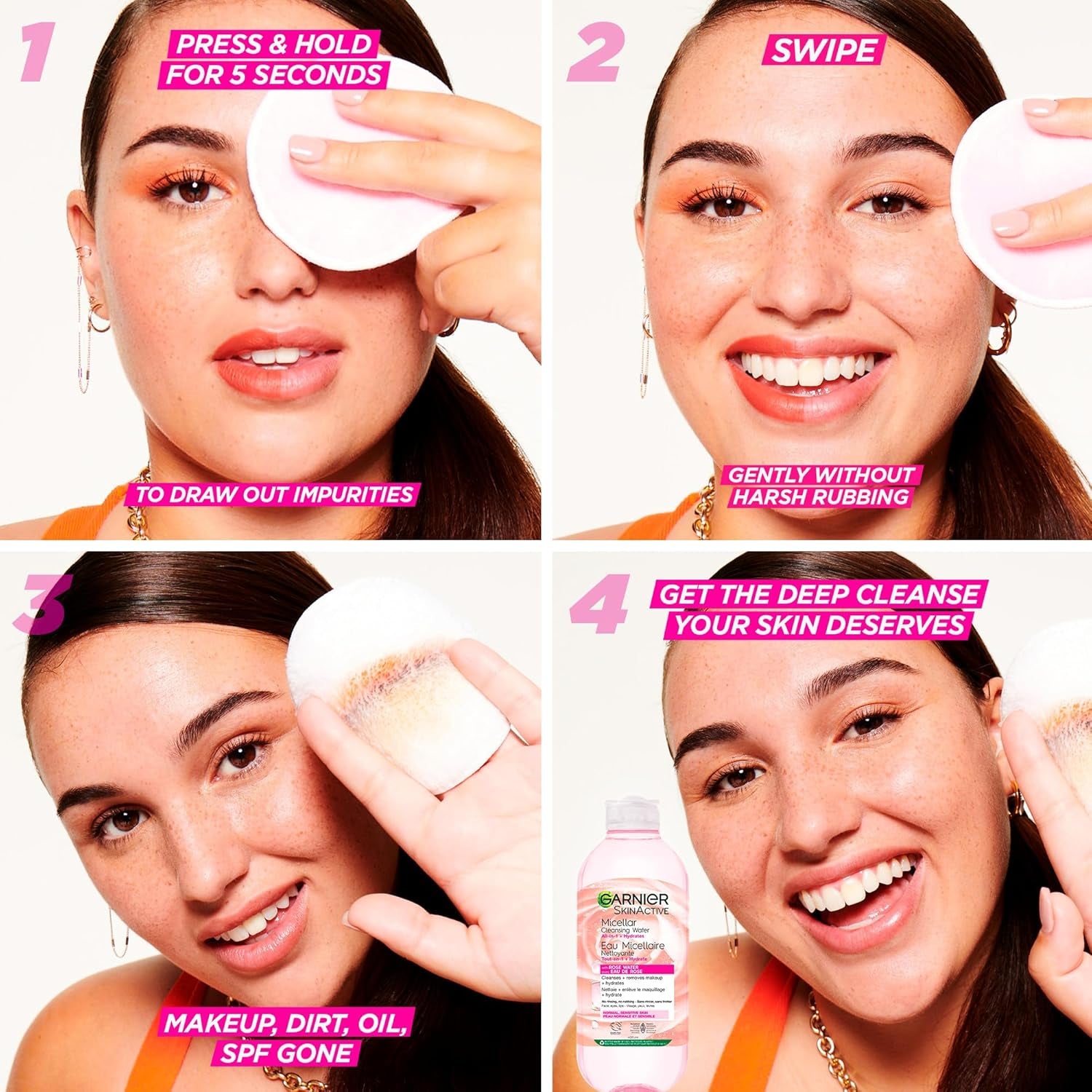 Micellar Cleansing Water, All-In-One Hydrating Makeup Remover, Face Cleanser with Rose Water & Glycerin, Hypoallergenic, Sensitive to Dry Skin, 700Ml