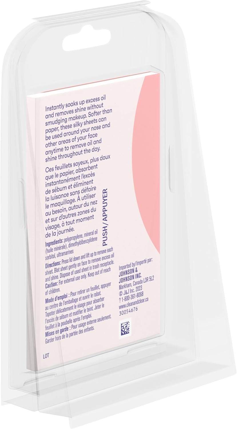 Oil Absorbing Facial Sheets, Portable Blotting Papers for Face & Nose, Blotting Sheets for Oily Skin to Instantly Absorb & Remove Excess Oil & Help Reduce Shine, 50 Ct