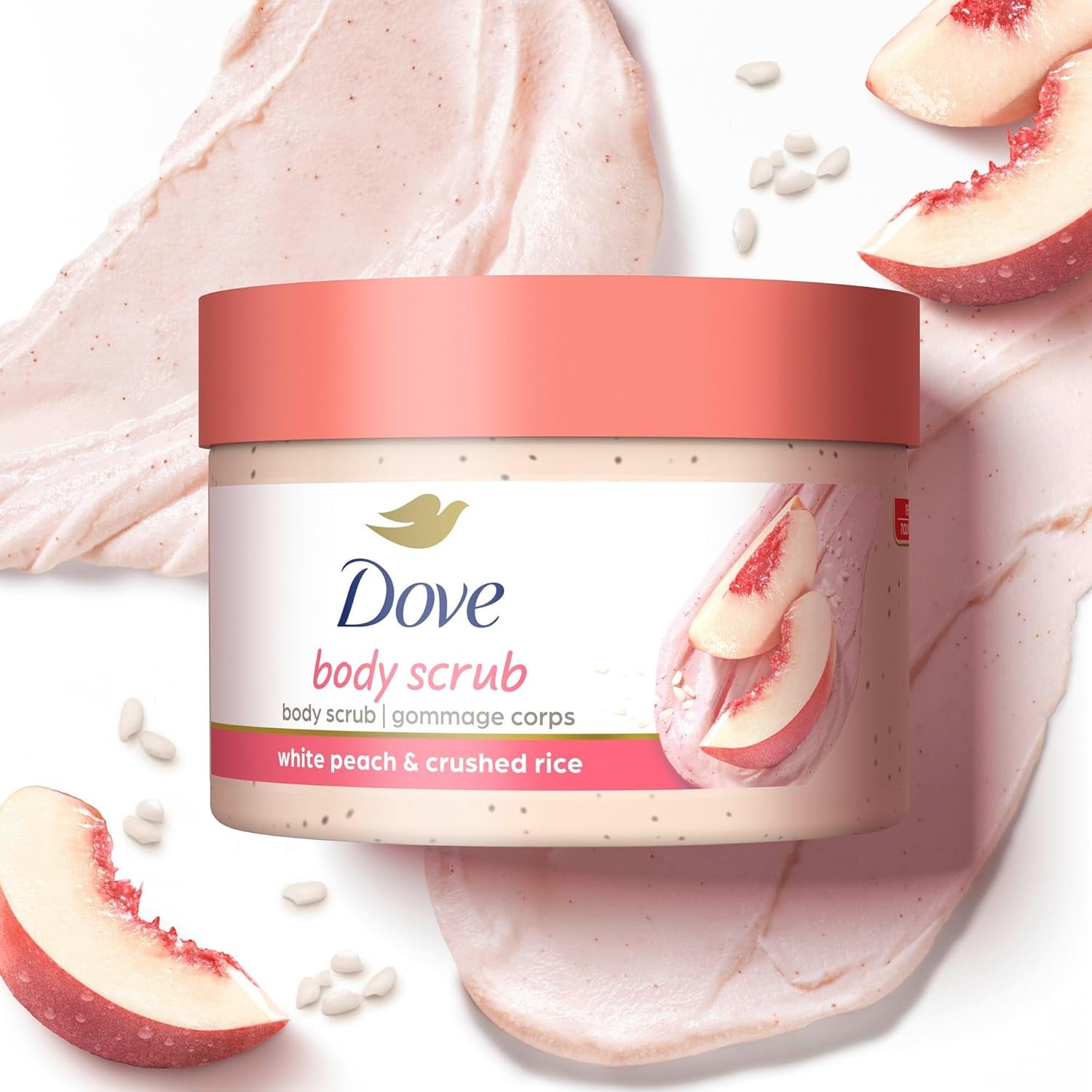 Body Scrub for Silky Smooth Skin White Peach & Crushed Rice Exfoliating Body Scrub That Restores Skin'S Natural Nutrients 298 G