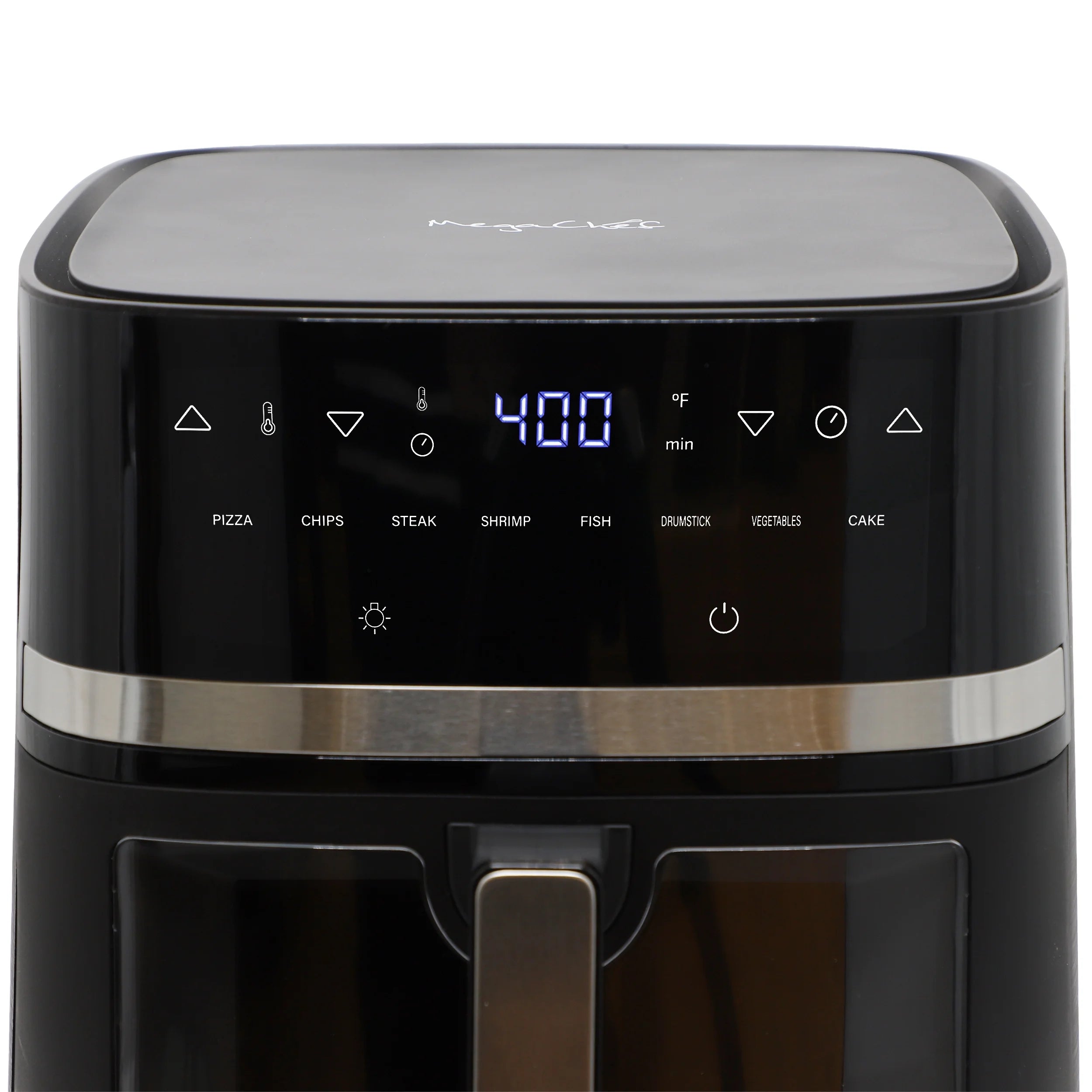 8 Quart Digital Electric Air Fryer with Transparent Window in Black