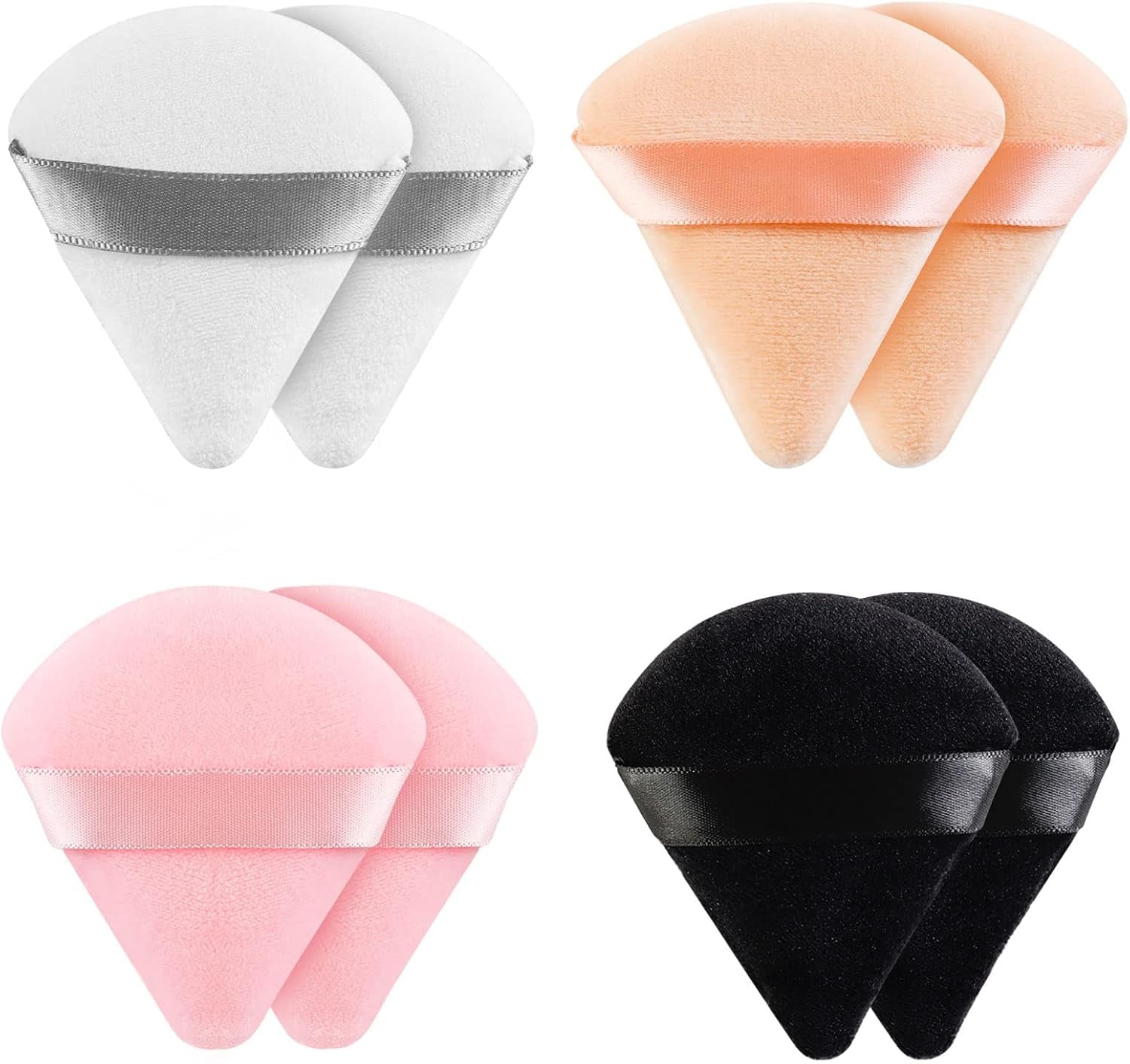 8 Pieces Triangle Powder Puff Face Soft Triangle Makeup Puff Velour Cosmetic Foundation Blender Sponge Beauty Makeup Tools
