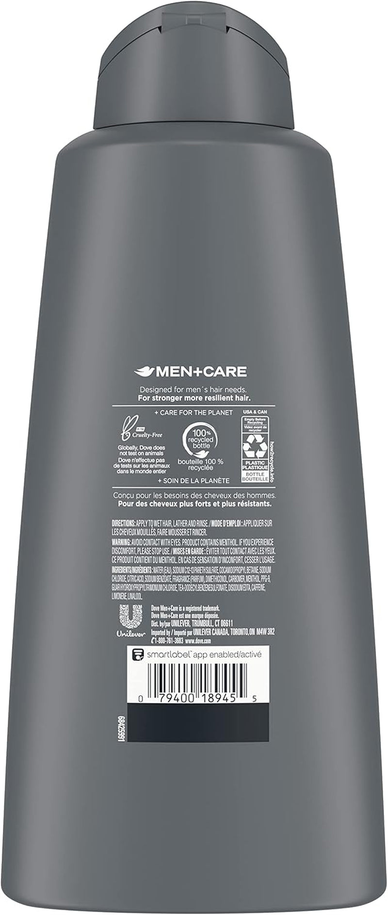 Fresh & Clean 2-In-1 Shampoo & Conditioner for Dry Hair with Caffeine and Menthol 750 Ml