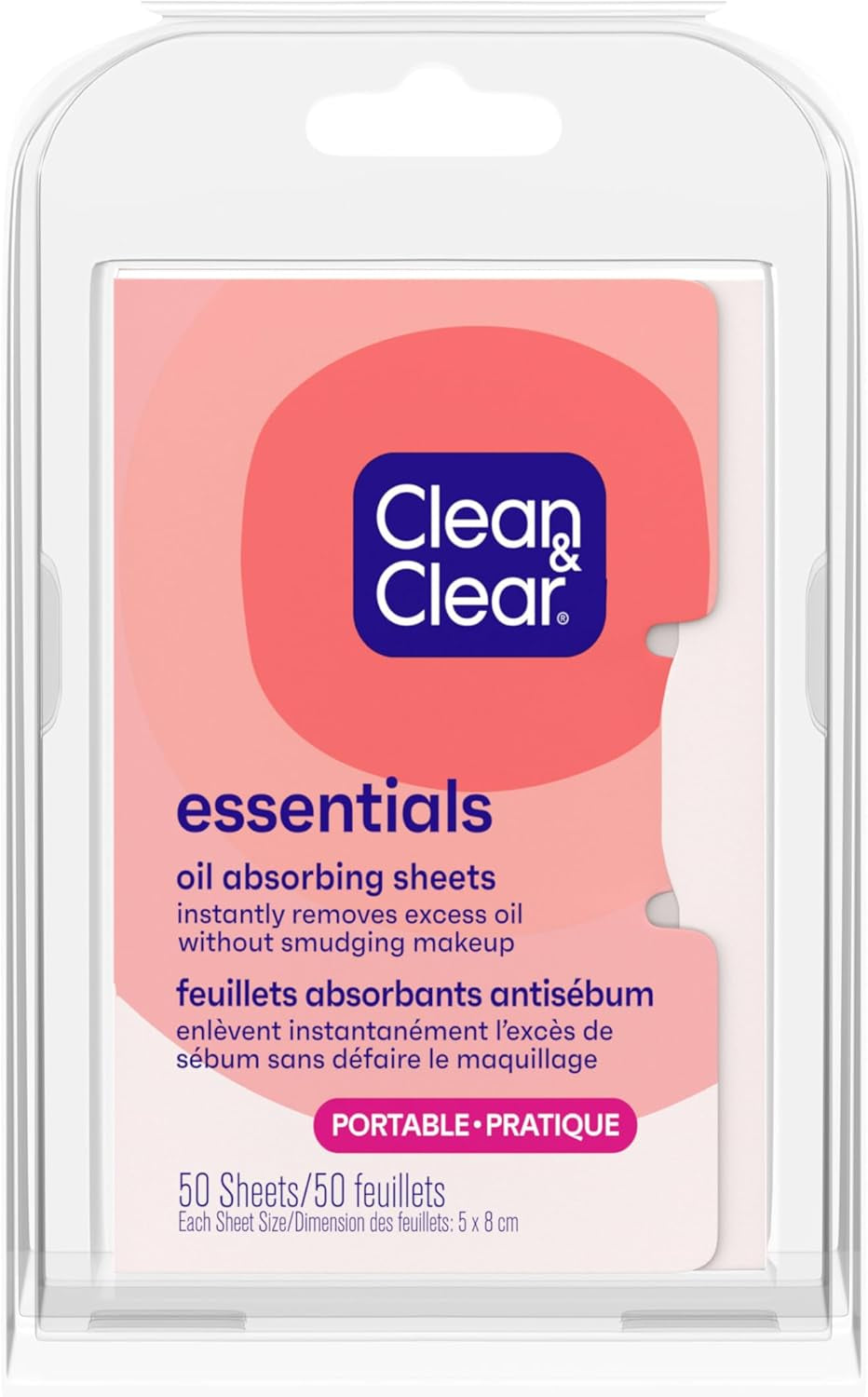 Oil Absorbing Facial Sheets, Portable Blotting Papers for Face & Nose, Blotting Sheets for Oily Skin to Instantly Absorb & Remove Excess Oil & Help Reduce Shine, 50 Ct