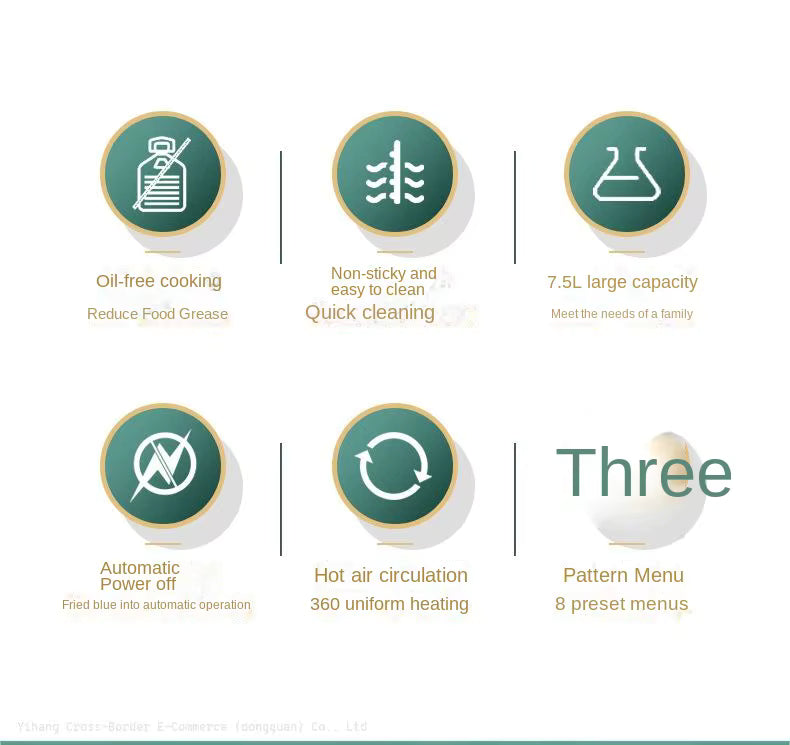 IN STOCK IN TORONTO-READY TO SHIP - 7.5 LTR Stainless Steel Air Fryer with Touch Screen Multifunctionality