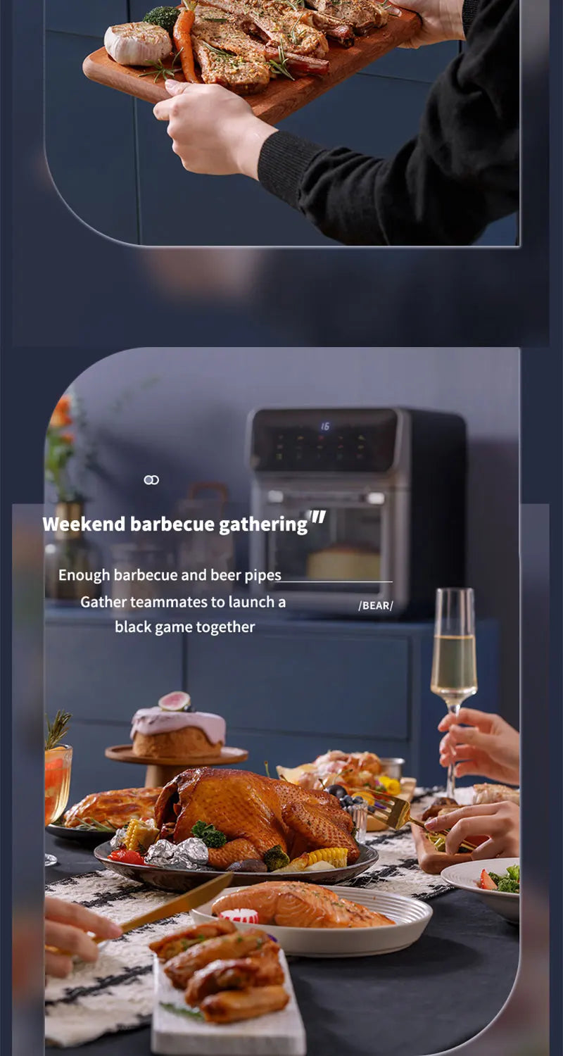 10L Large Capacity Electric Air Fryers Oil-free Automatic Household Kitchen 360°Baking Convection Oven Deep Fryer without Oil with set of Liners. FREE. Value $30.