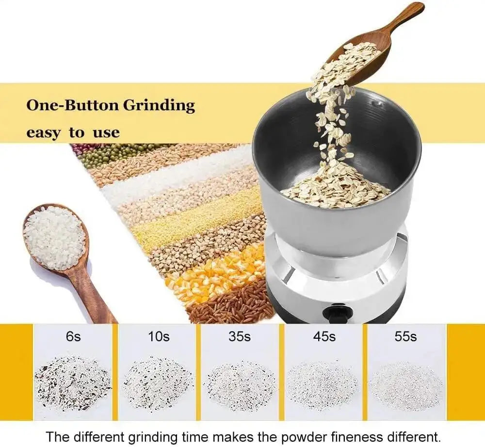 Electric Grinder Four Edged Blade Kitchen Cereal Nuts Beans Spices Grains Grinder Machine Multifunctional Home Coffee Grinder
