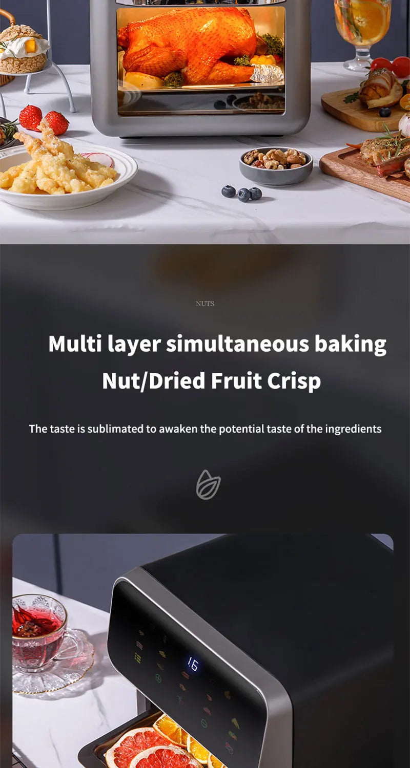 10L Large Capacity Electric Air Fryers Oil-free Automatic Household Kitchen 360°Baking Convection Oven Deep Fryer without Oil with set of Liners. FREE. Value $30.