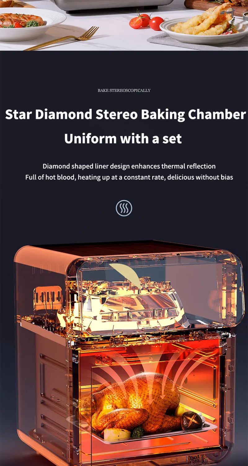 10L Large Capacity Electric Air Fryers Oil-free Automatic Household Kitchen 360°Baking Convection Oven Deep Fryer without Oil with set of Liners. FREE. Value $30.