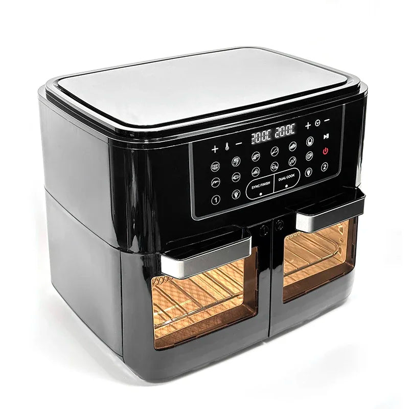 -Wholesale Family Used Food Grade BPA Free 12L 2400W Kitchen Digital dual basket Air Fryer Oven