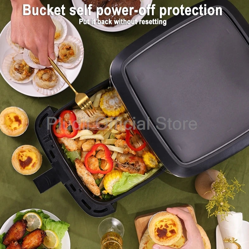 1400W 6L Smart Air Fryer Oven Large Capacity 360 Hot Air Circulation Transparent Window Healthy Cook for Home Kitchen Appliance