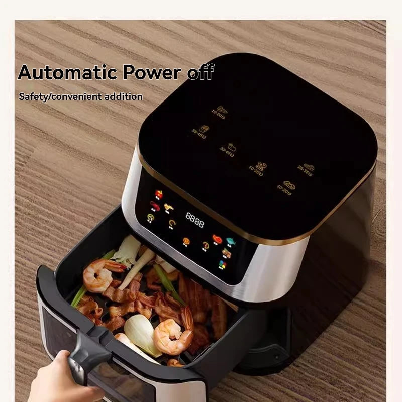 110V Air Fryer Fully Automatic Visual Integrated Electric Frying Pan 15L 10L 7L Intelligent Fume-free Oven Machine.