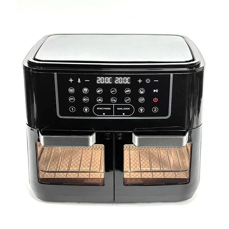 -Wholesale Family Used Food Grade BPA Free 12L 2400W Kitchen Digital dual basket Air Fryer Oven