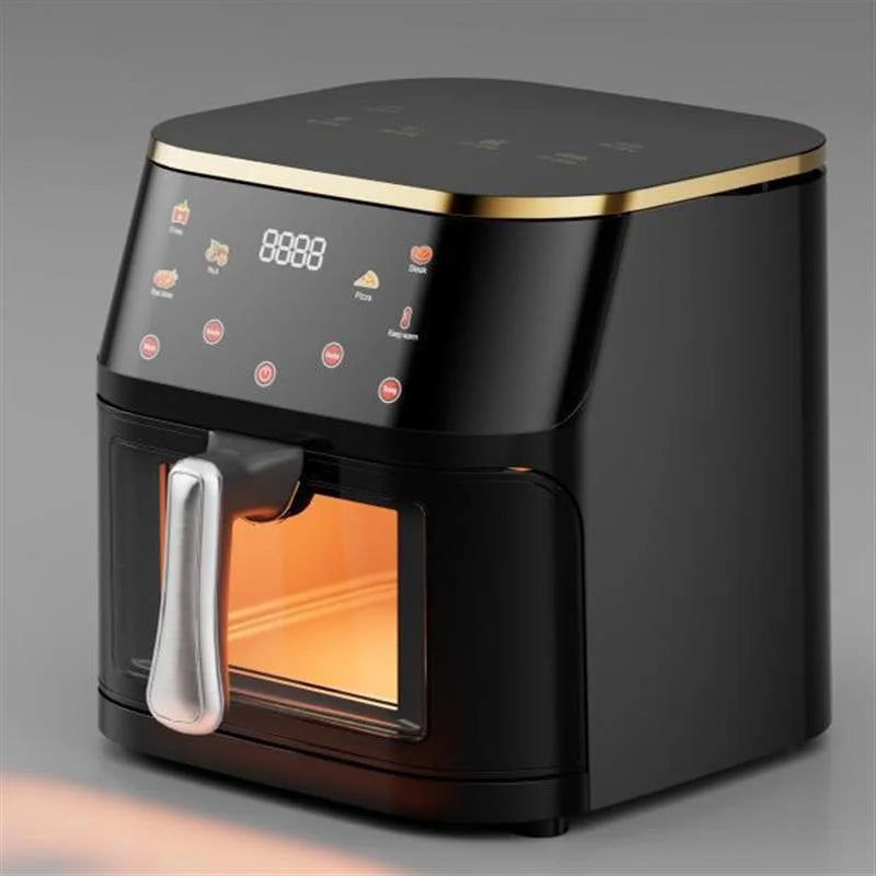 110V Air Fryer Fully Automatic Visual Integrated Electric Frying Pan 15L 10L 7L Intelligent Fume-free Oven Machine.