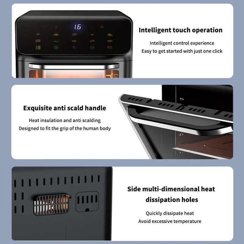 10L Large Capacity Electric Air Fryers Oil-free Automatic Household Kitchen 360°Baking Convection Oven Deep Fryer without Oil with set of Liners. FREE. Value $30.