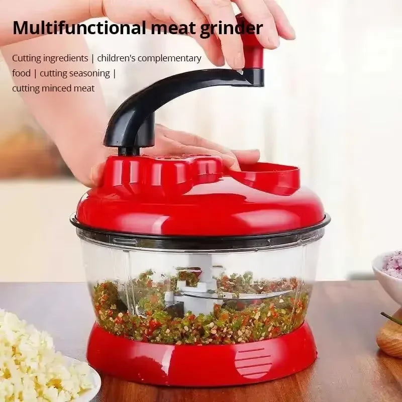 Manual Multifunctional Food Processor Chili Garlic Slicer Vegetable Fruit Chop up Machine for Kitchen