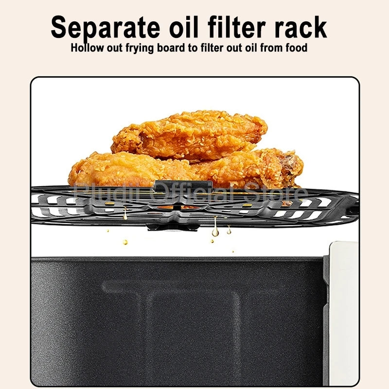 1400W 6L Smart Air Fryer Oven Large Capacity 360 Hot Air Circulation Transparent Window Healthy Cook for Home Kitchen Appliance