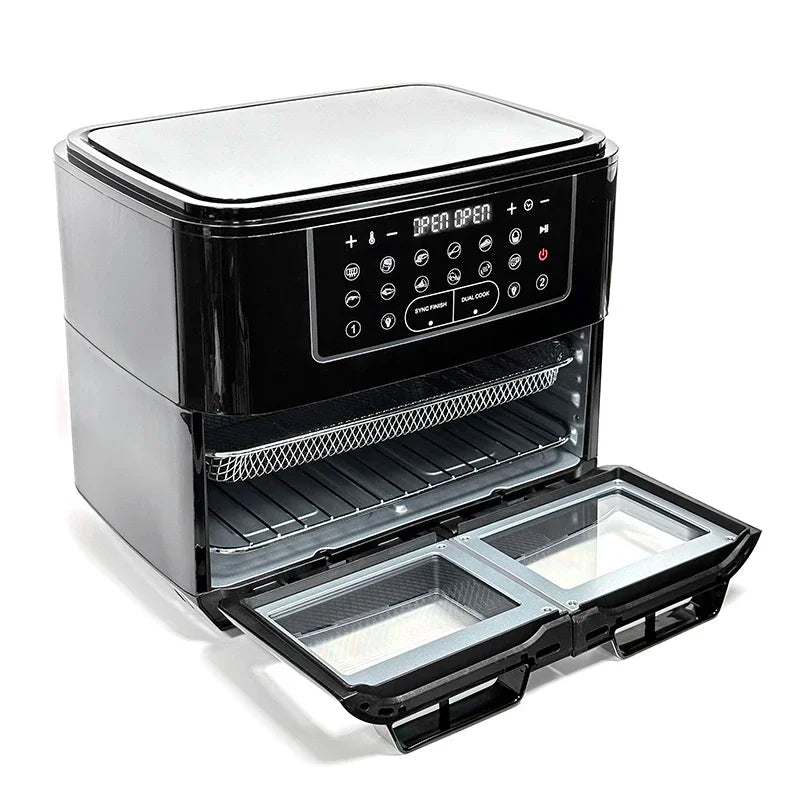 -Wholesale Family Used Food Grade BPA Free 12L 2400W Kitchen Digital dual basket Air Fryer Oven