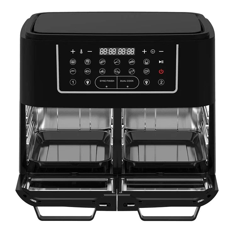 -Wholesale Family Used Food Grade BPA Free 12L 2400W Kitchen Digital dual basket Air Fryer Oven