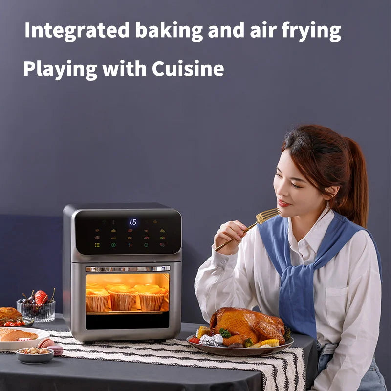 10L Large Capacity Electric Air Fryers Oil-free Automatic Household Kitchen 360°Baking Convection Oven Deep Fryer without Oil with set of Liners. FREE. Value $30.