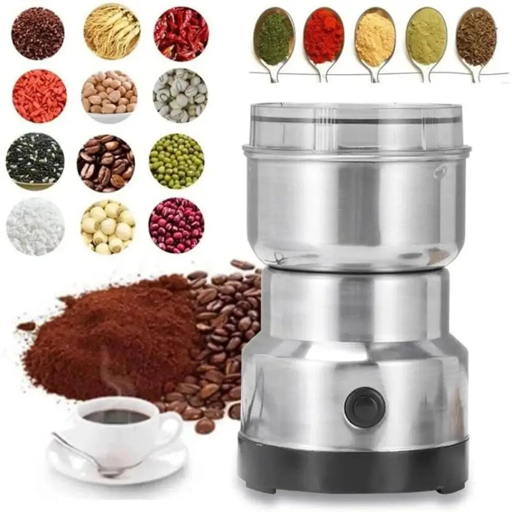 Electric Grinder Four Edged Blade Kitchen Cereal Nuts Beans Spices Grains Grinder Machine Multifunctional Home Coffee Grinder