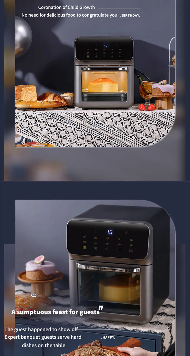 10L Large Capacity Electric Air Fryers Oil-free Automatic Household Kitchen 360°Baking Convection Oven Deep Fryer without Oil with set of Liners. FREE. Value $30.