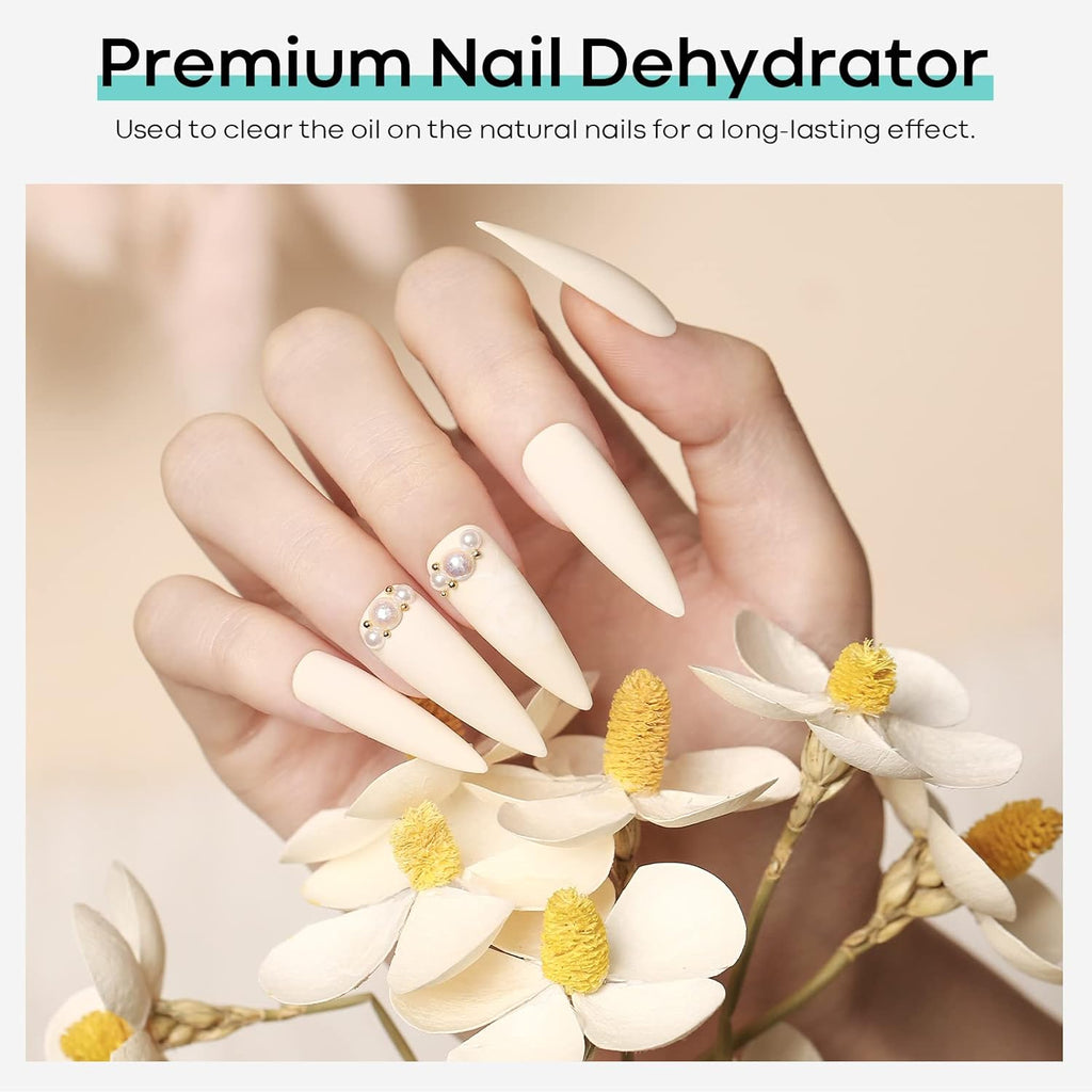 Nail Dehydrator, 15 Ml Acid Free Nail Prep Dehydrator for Press Ons/Acrylic Nails/Gel Nail Polish, Hema-Free Primer Bonder