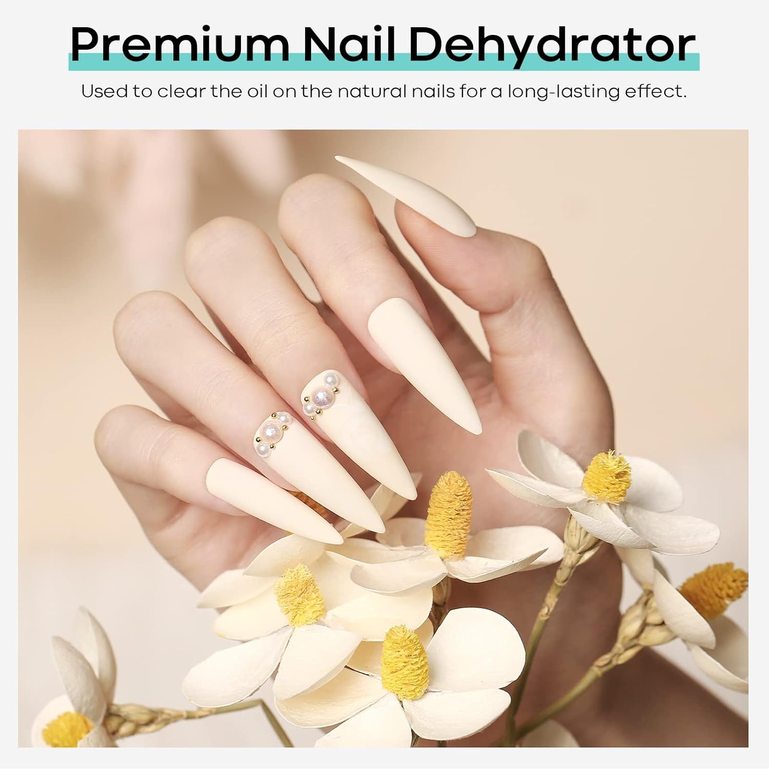 Nail Dehydrator, 15 Ml Acid Free Nail Prep Dehydrator for Press Ons/Acrylic Nails/Gel Nail Polish, Hema-Free Primer Bonder