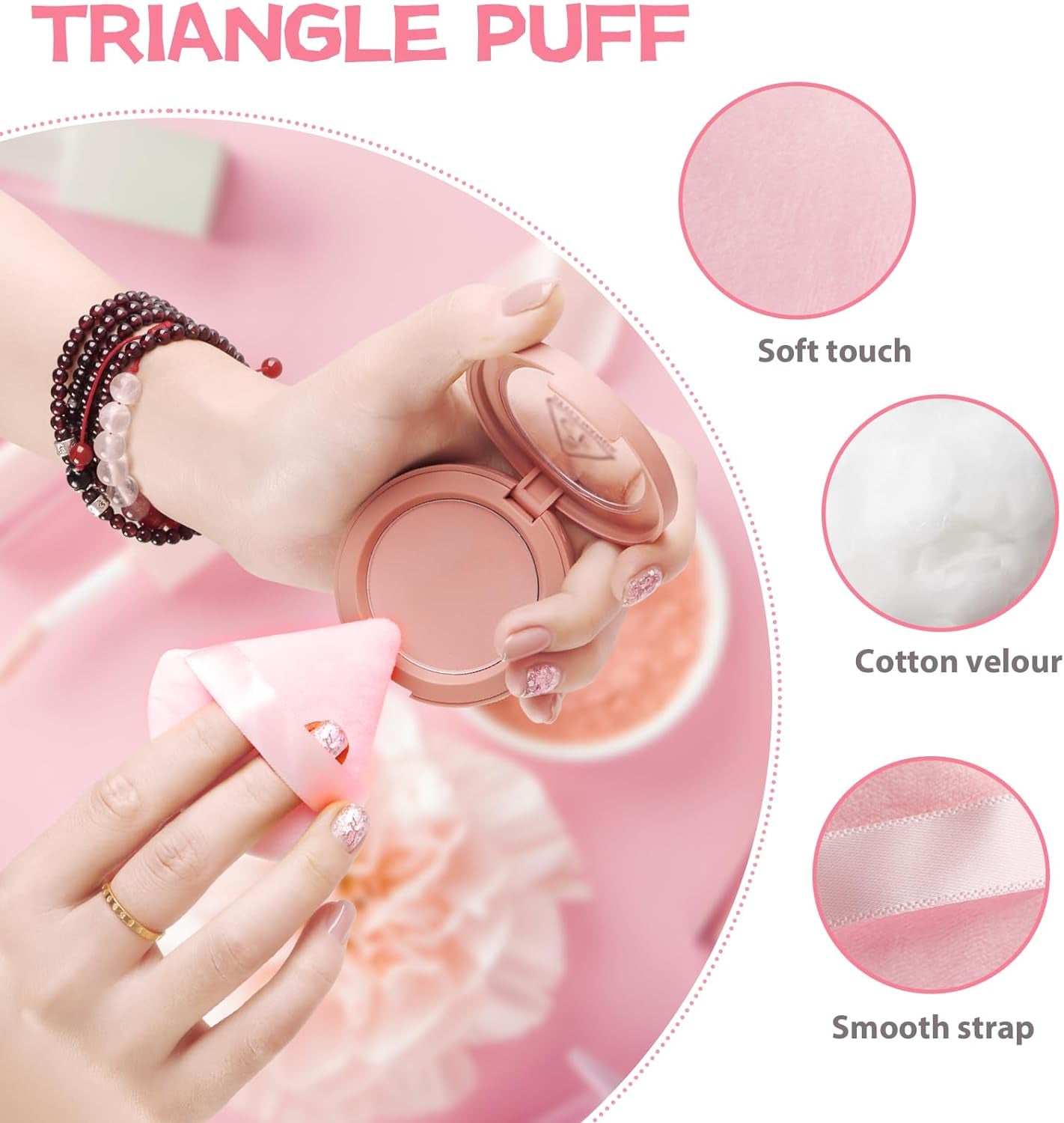 8 Pieces Triangle Powder Puff Face Soft Triangle Makeup Puff Velour Cosmetic Foundation Blender Sponge Beauty Makeup Tools