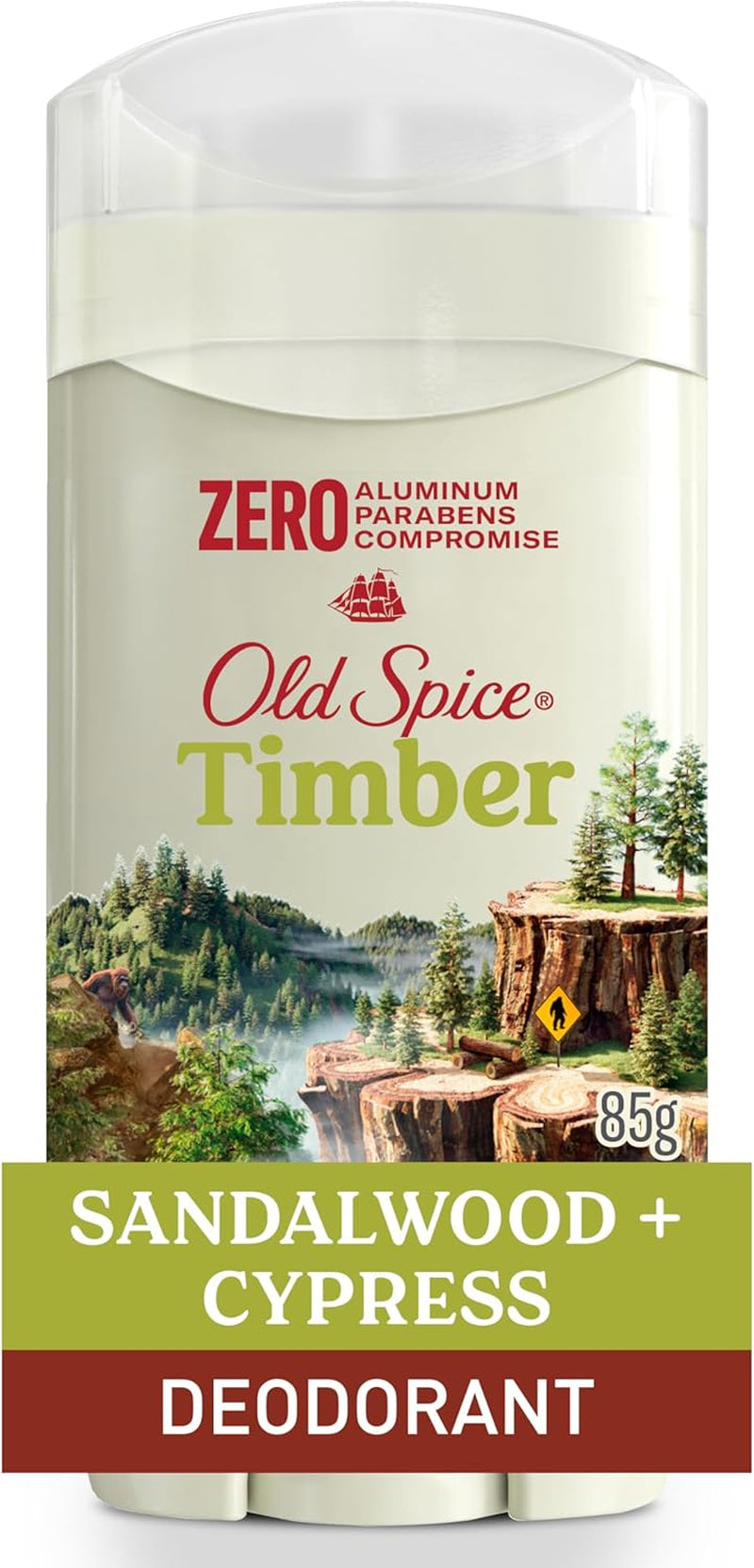 Deodorant for Men, Timber Deodorant with Sandalwood, 85 Grams