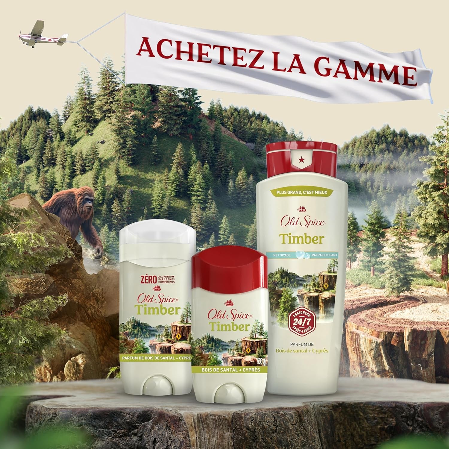 Deodorant for Men, Timber Deodorant with Sandalwood, 85 Grams