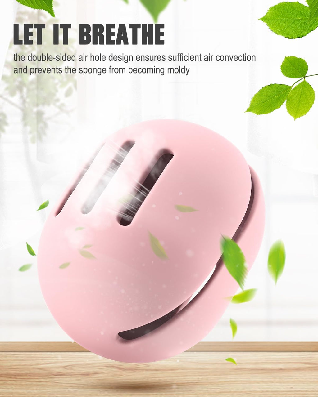 Makeup Sponge Holder – Shatterproof Eco-Friendly Silicone Beauty Make up Blender Case for Travel - Pink